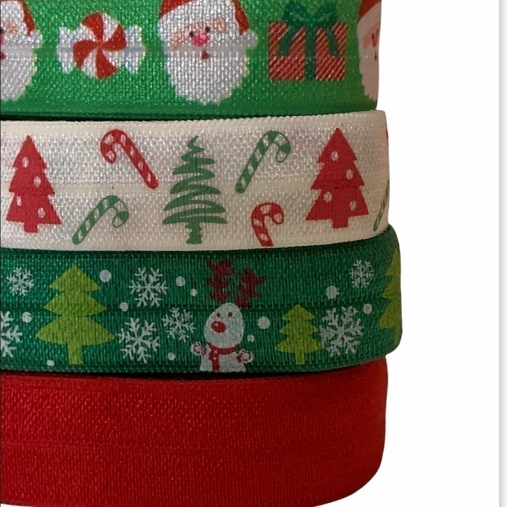 Fold Over Elastic Christmas DIY ponytail holders NEW